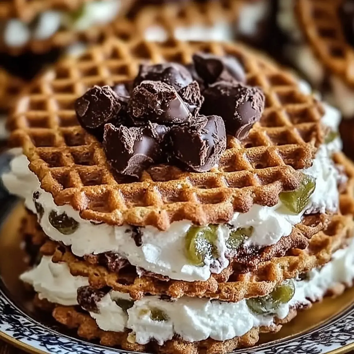 Chocolate Cannoli Pizzelle Sandwiches