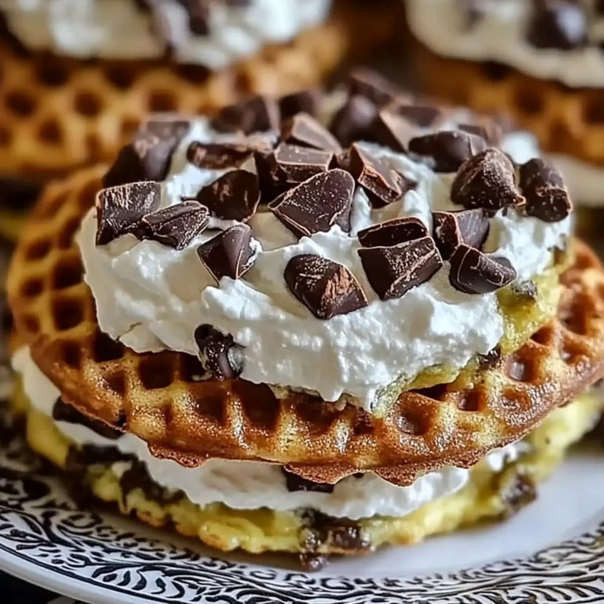 Chocolate Cannoli Pizzelle Sandwiches