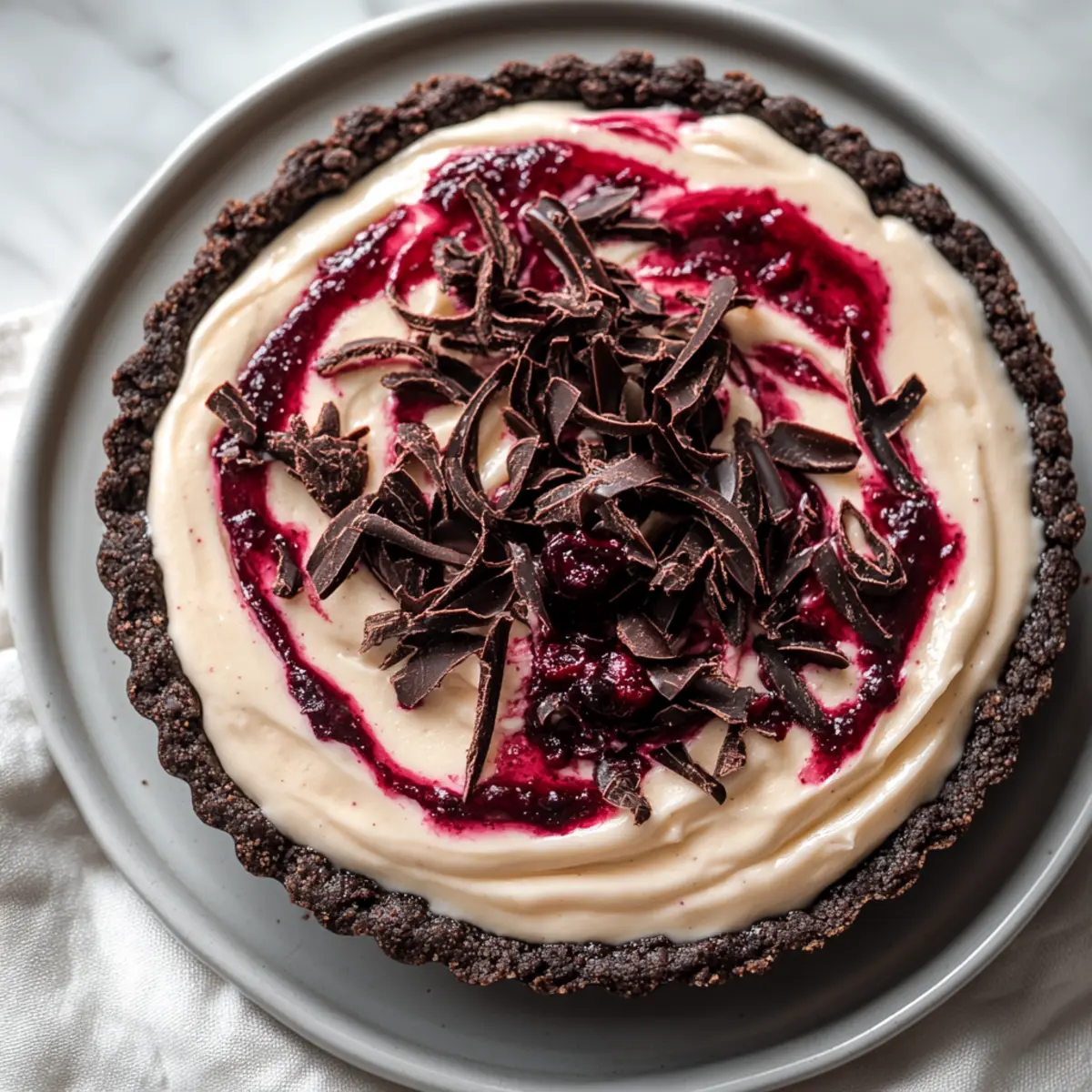 Chocolate Cranberry Cream Pie