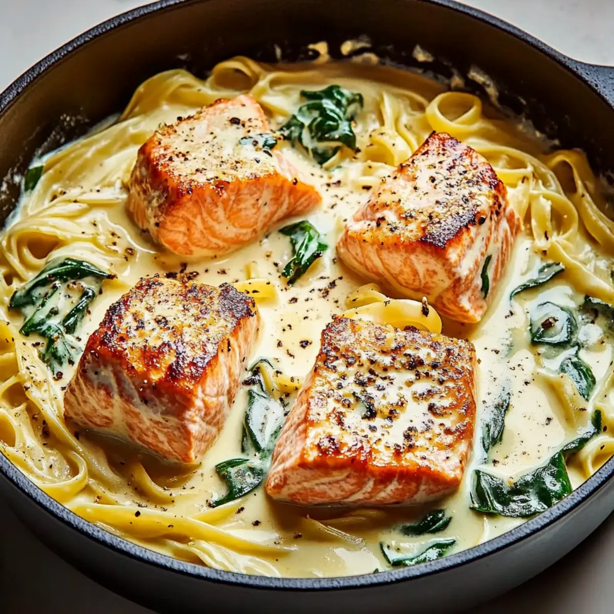 Creamy Salmon Florentine