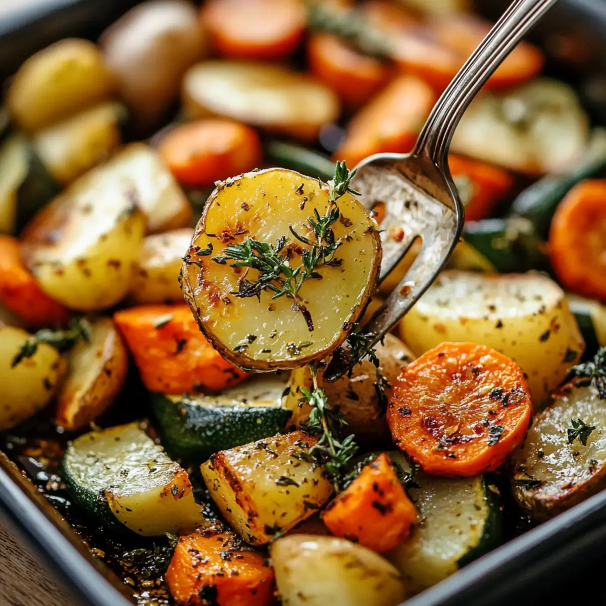 Garlic Herb Roasted Potatoes, Carrots, and Zucchini Bliss
