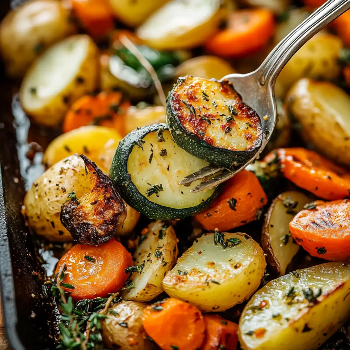 Garlic Herb Roasted Potatoes, Carrots, and Zucchini