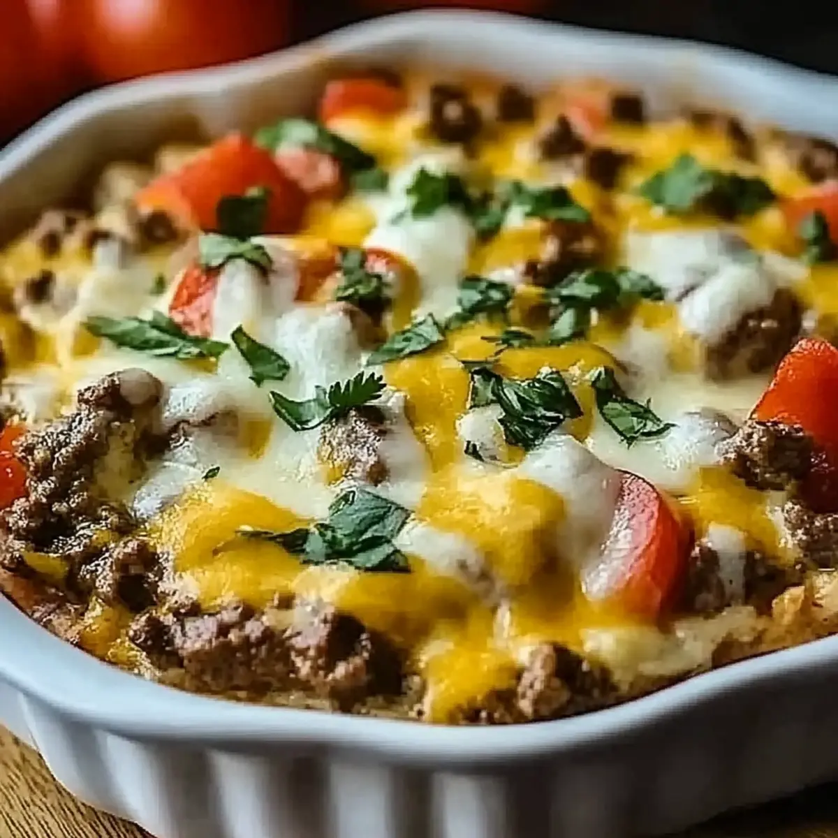 Low Carb Philly Cheesesteak Casserole