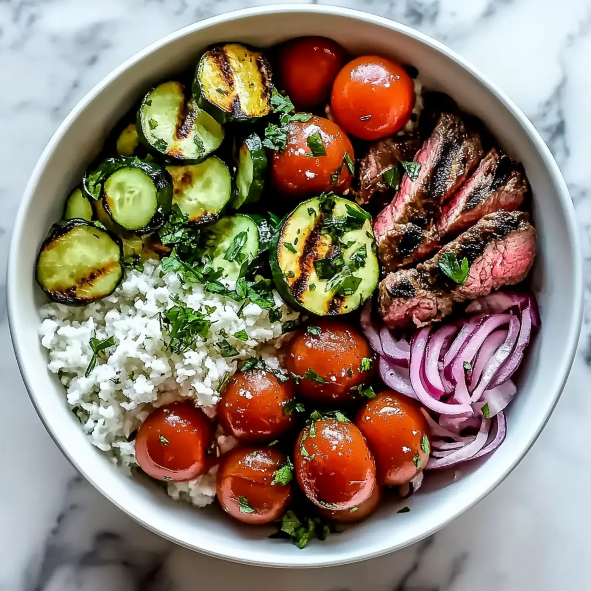 Mouthwatering Mediterranean Steak Bowl in 30 Minutes