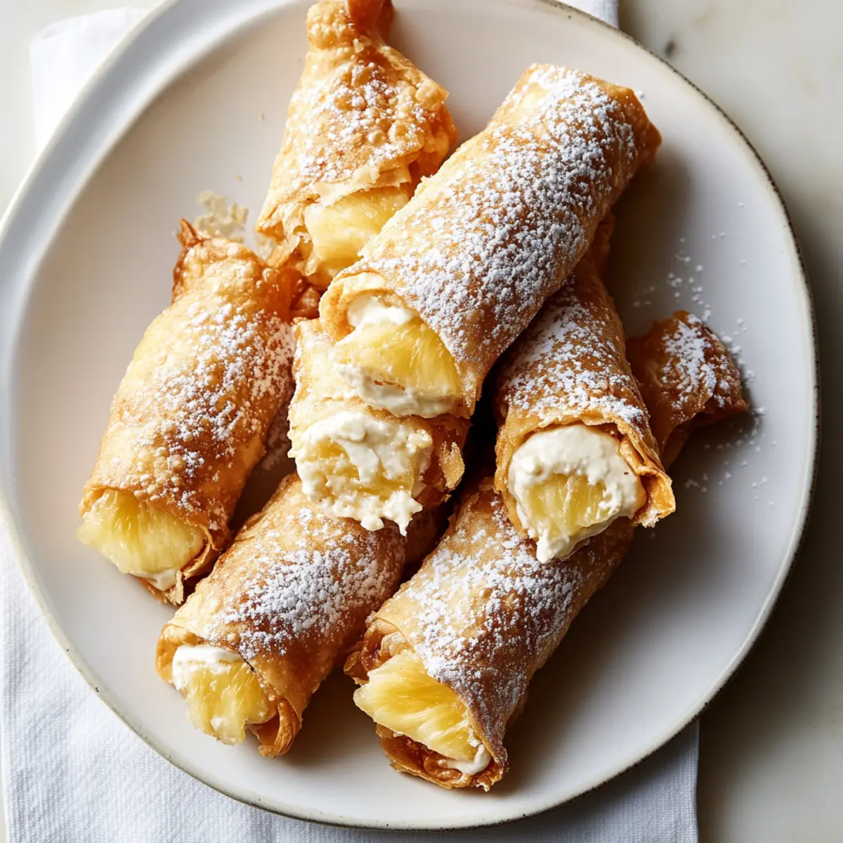 Pineapple Cheesecake Stuffed Eggrolls