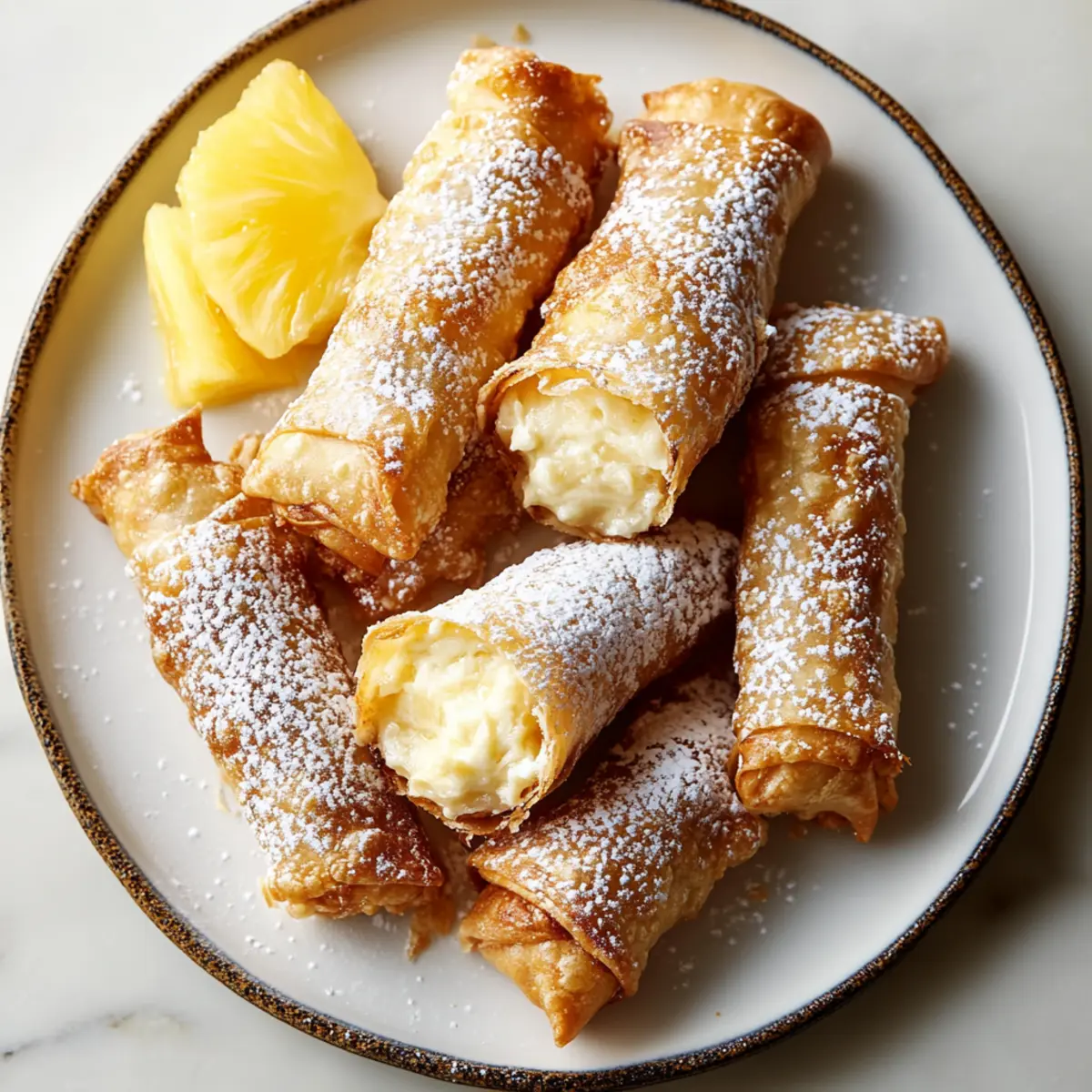 Pineapple Cheesecake Stuffed Eggrolls