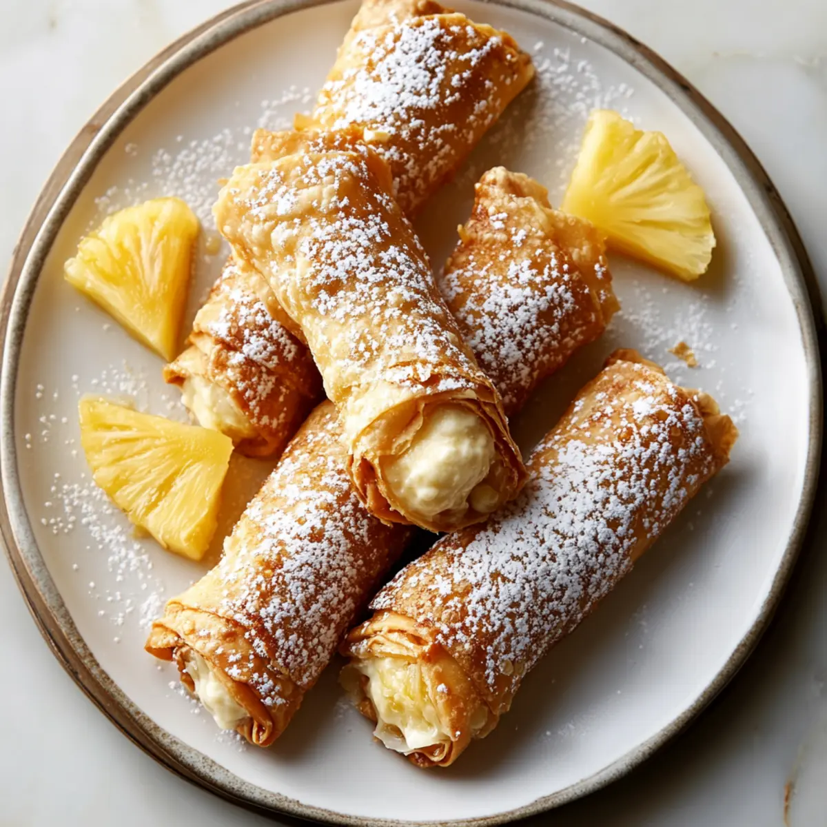 Pineapple Cheesecake Stuffed Eggrolls