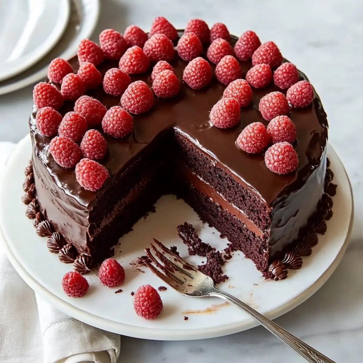 Raspberry Chocolate Ganache Cake