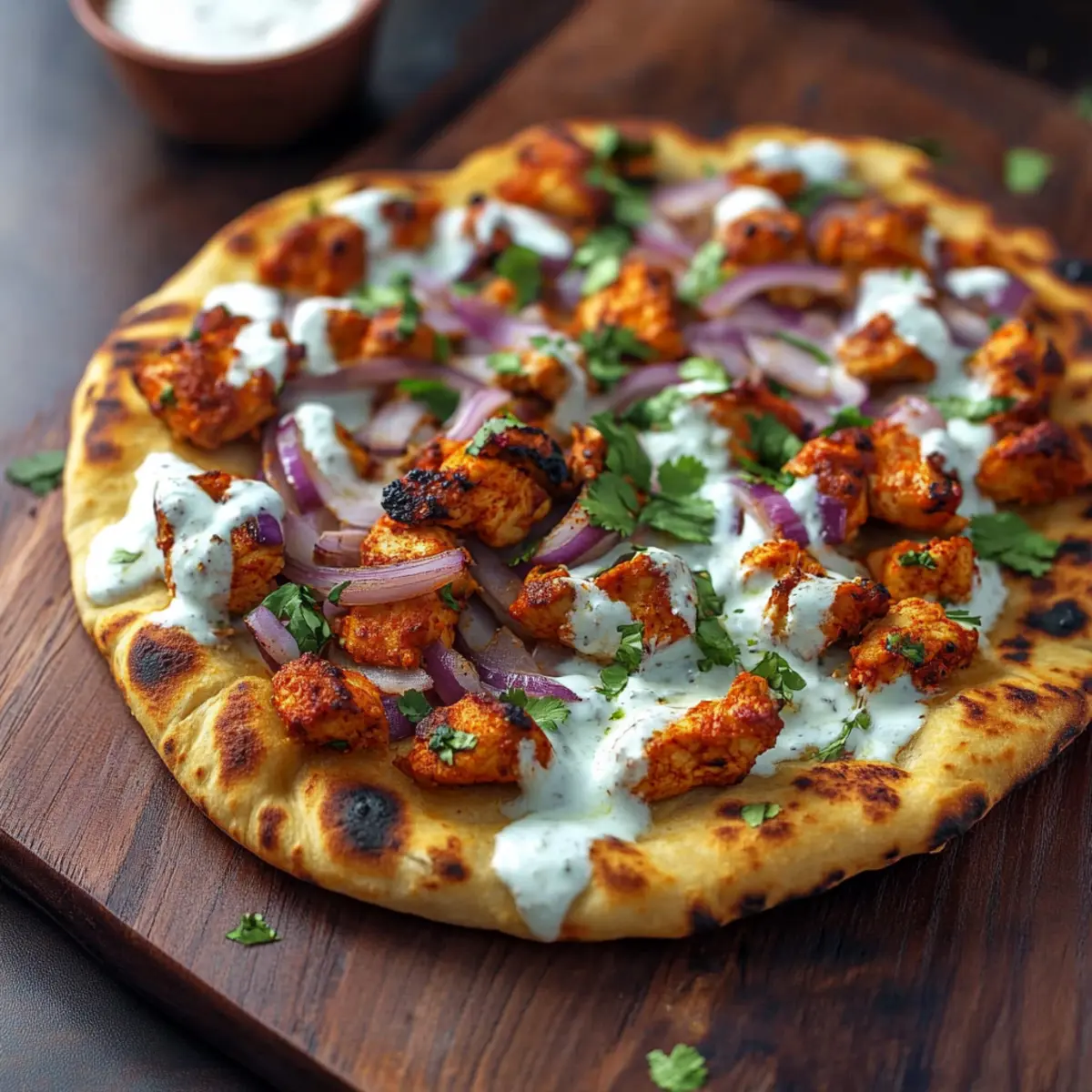 Tandoori Chicken Naan Pizza: A Quick & Juicy Flavor Bomb