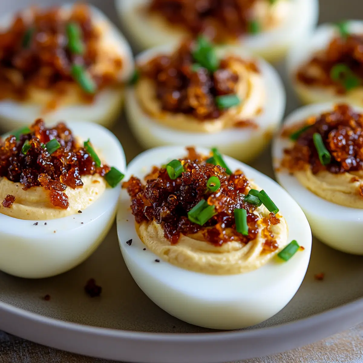 Bacon Jam Deviled Eggs