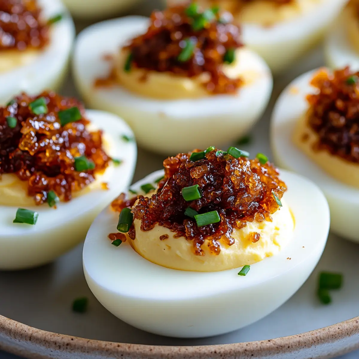 Bacon Jam Deviled Eggs