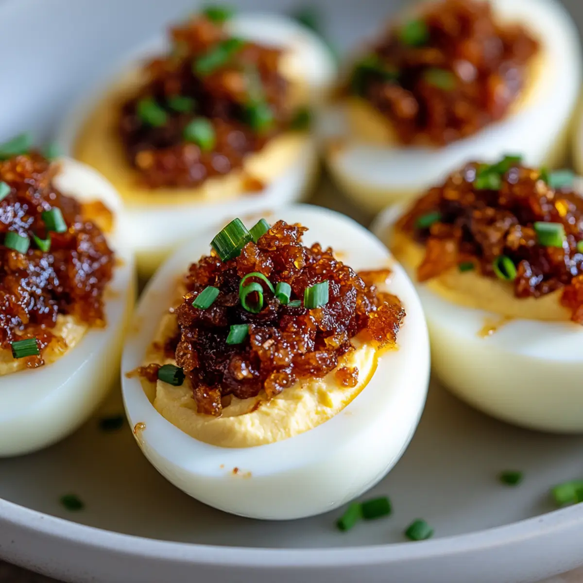 Bacon Jam Deviled Eggs