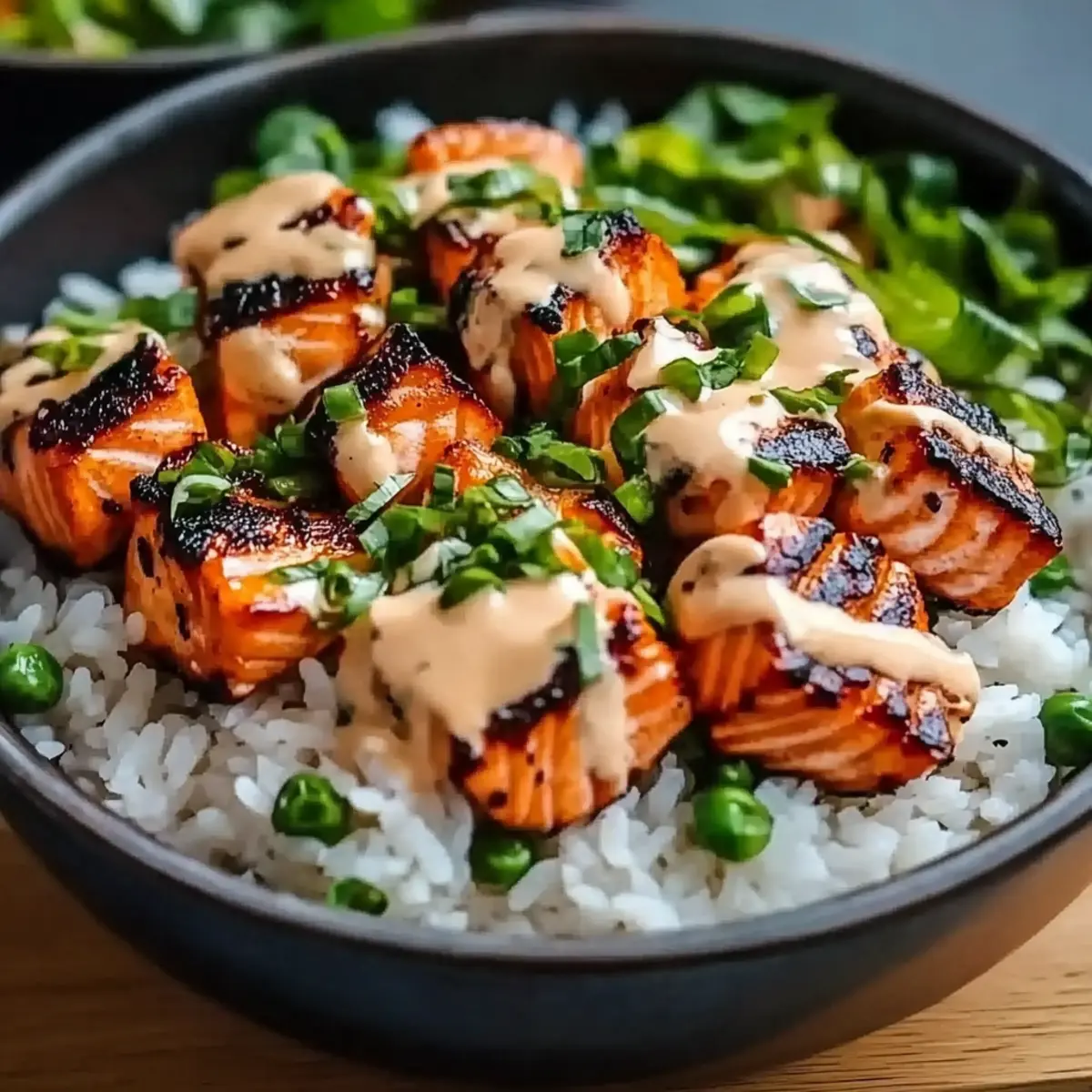 Bang Bang Salmon Bowls With Rice