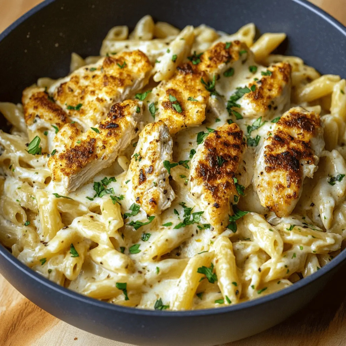 Cheesy Garlic Chicken Pasta