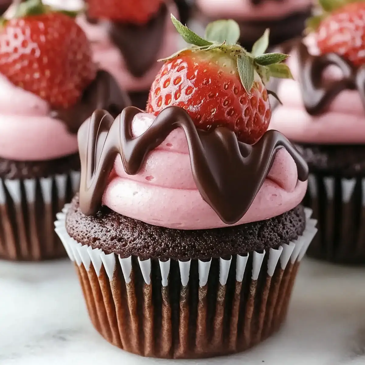 Chocolate Covered Strawberry Cupcakes