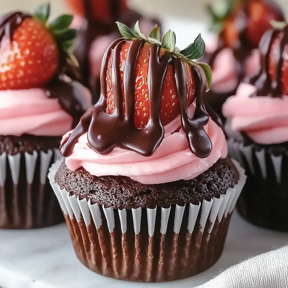 Chocolate Covered Strawberry Cupcakes