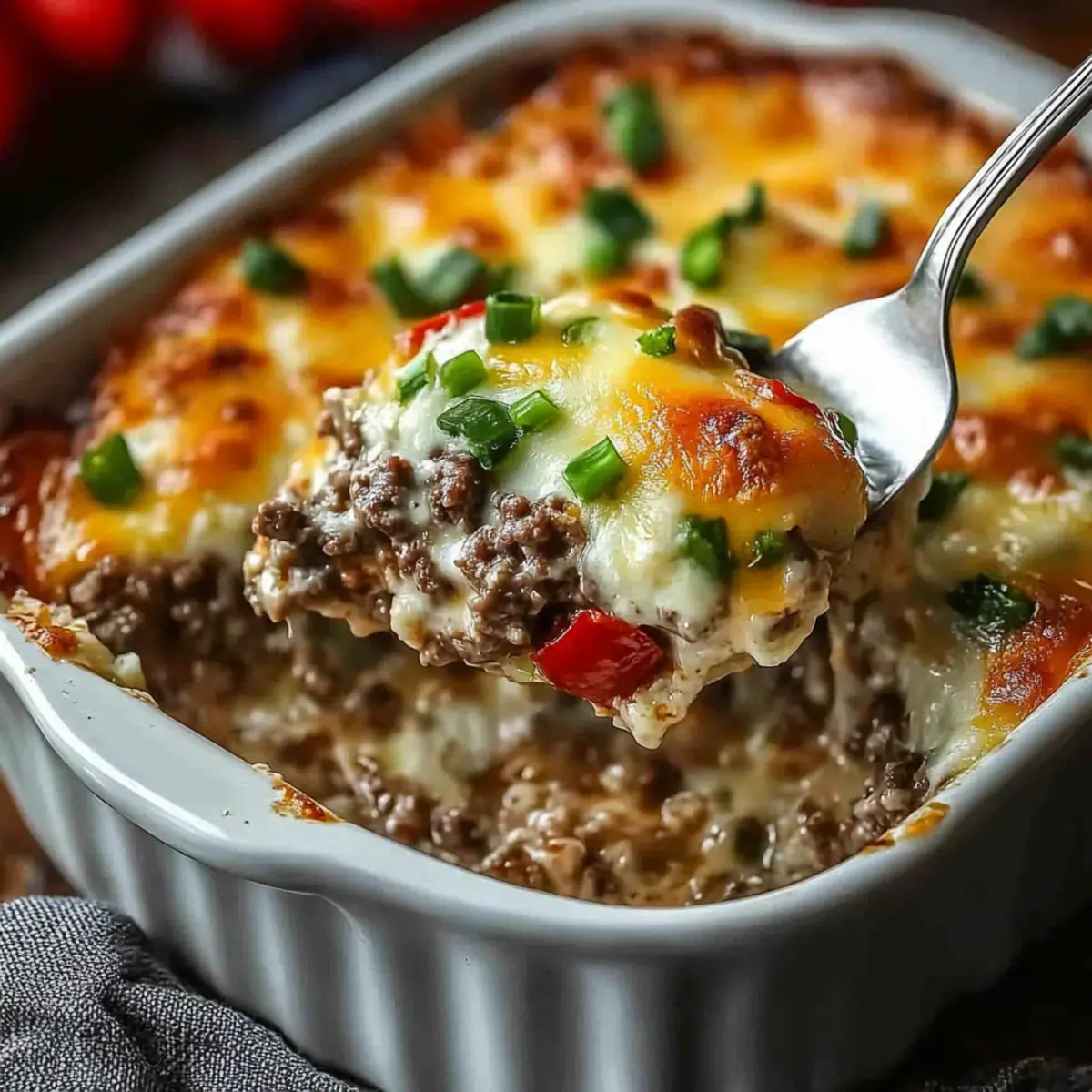 Devilish Low Carb Philly Cheesesteak Casserole