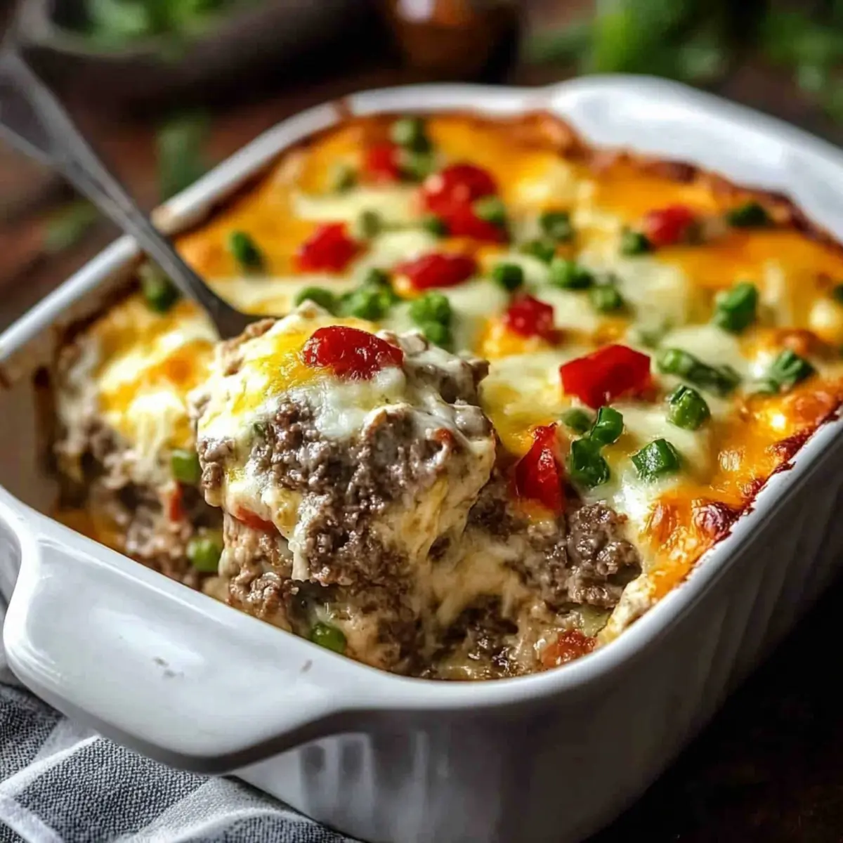 Devilish Low Carb Philly Cheesesteak Casserole