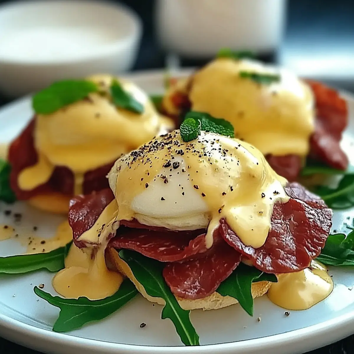 Eggs Benedict with Beef Bresaola