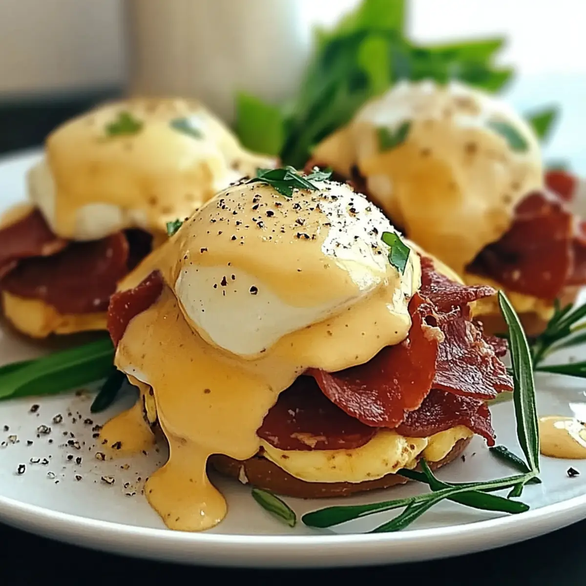 Eggs Benedict with Beef Bresaola
