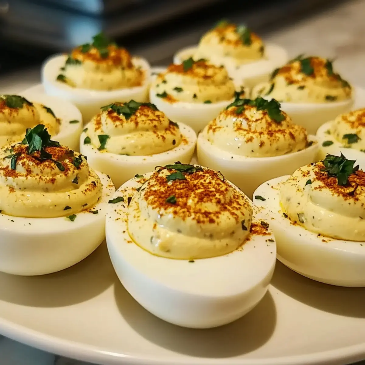 Irresistibly Creamy Garlic and Herb Deviled Eggs Recipe