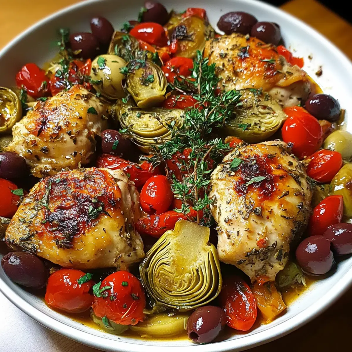 One-Pan Mediterranean Chicken Olives Artichokes