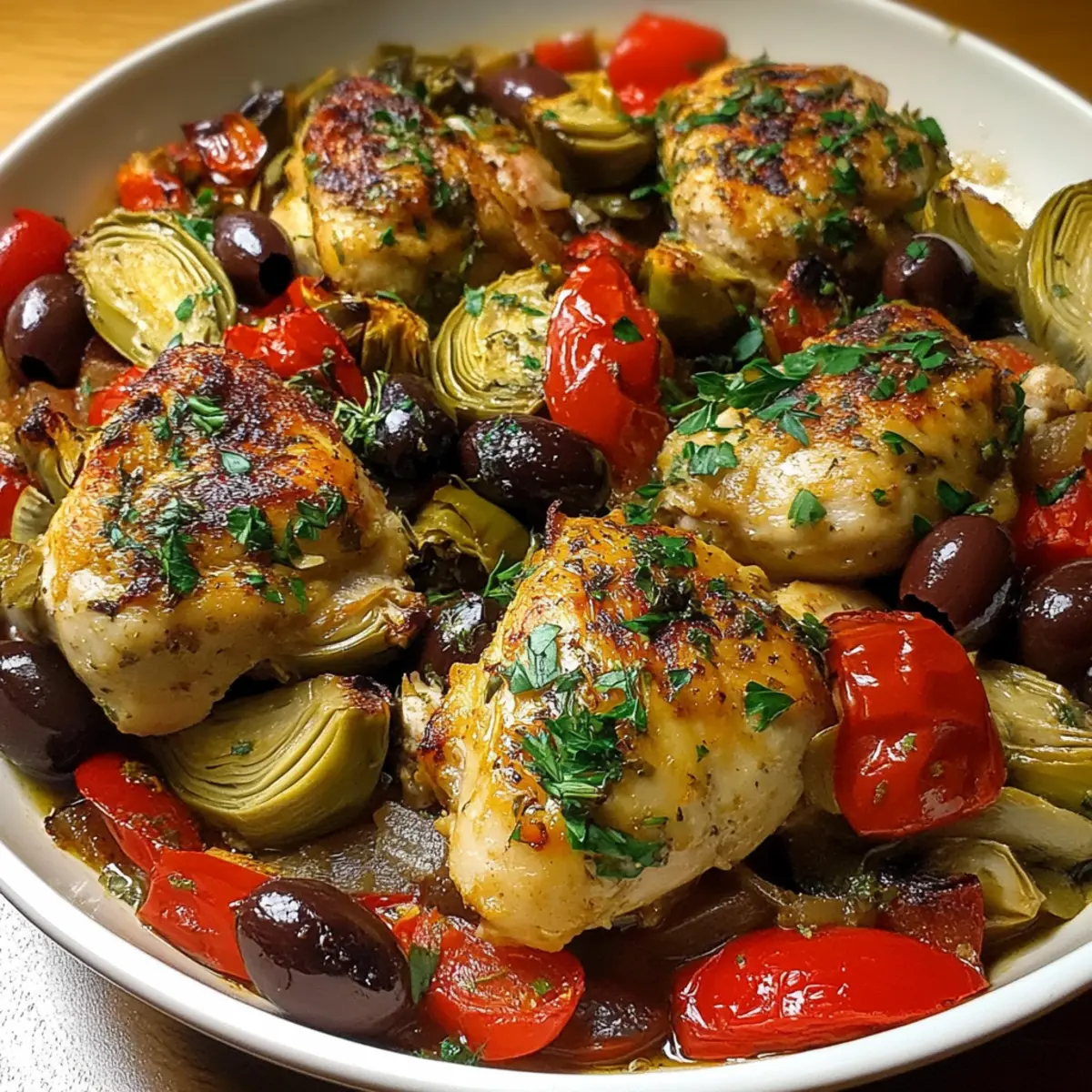 One-Pan Mediterranean Chicken Olives Artichokes