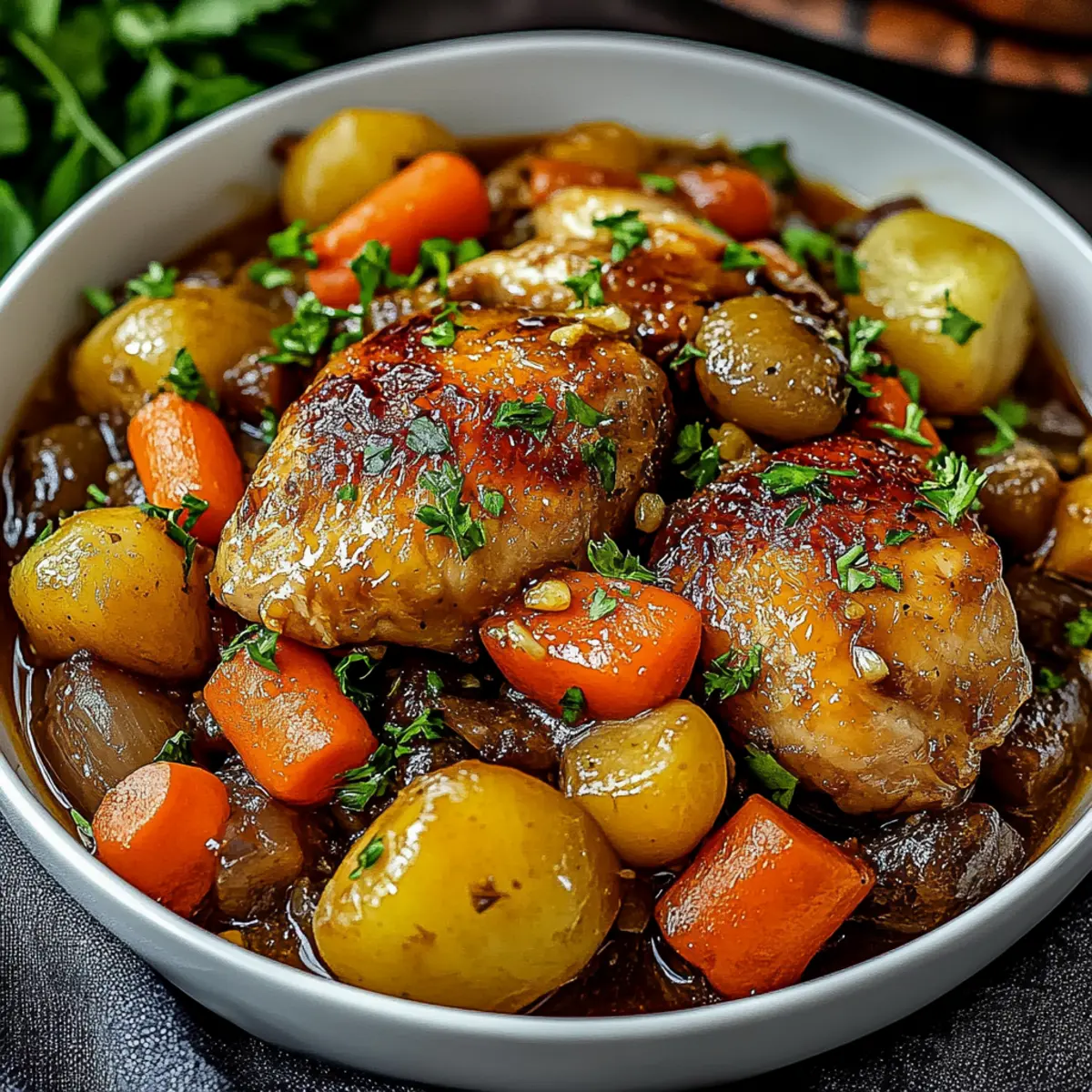 Slow Cooker Honey Garlic Chicken and Vegetables
