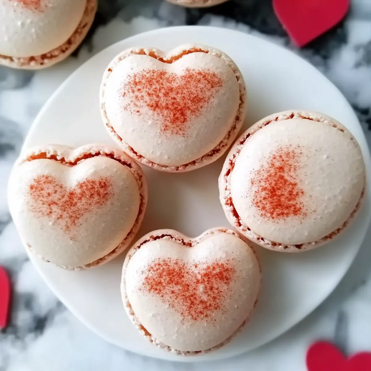 Delicious Spicy Cinnamon Heart Candy Macarons for Fall Bliss