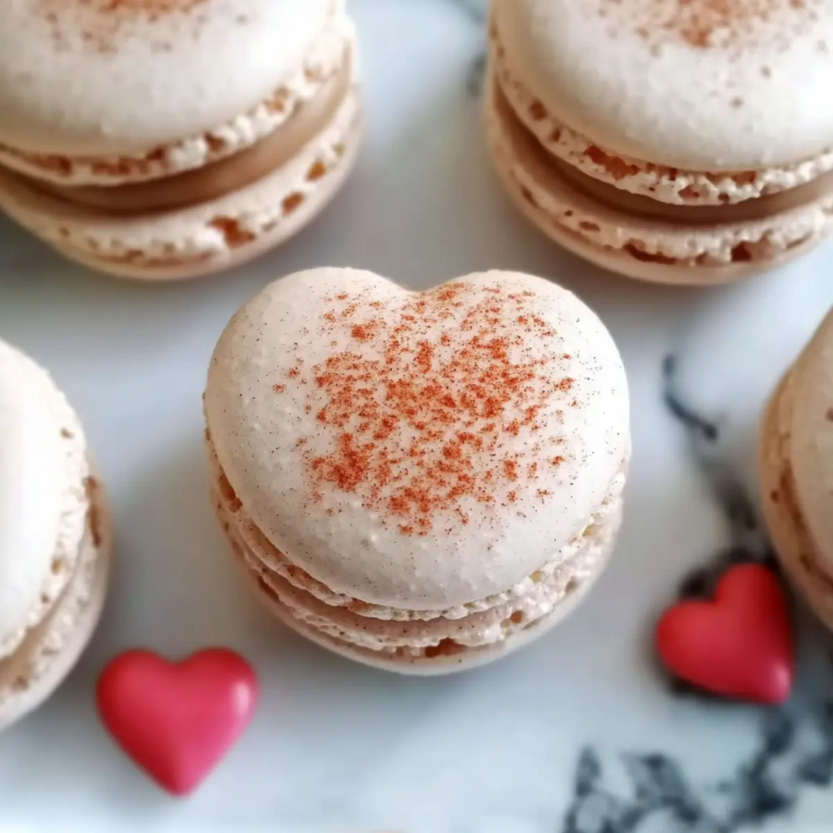 Spicy Cinnamon Heart Candy Macarons